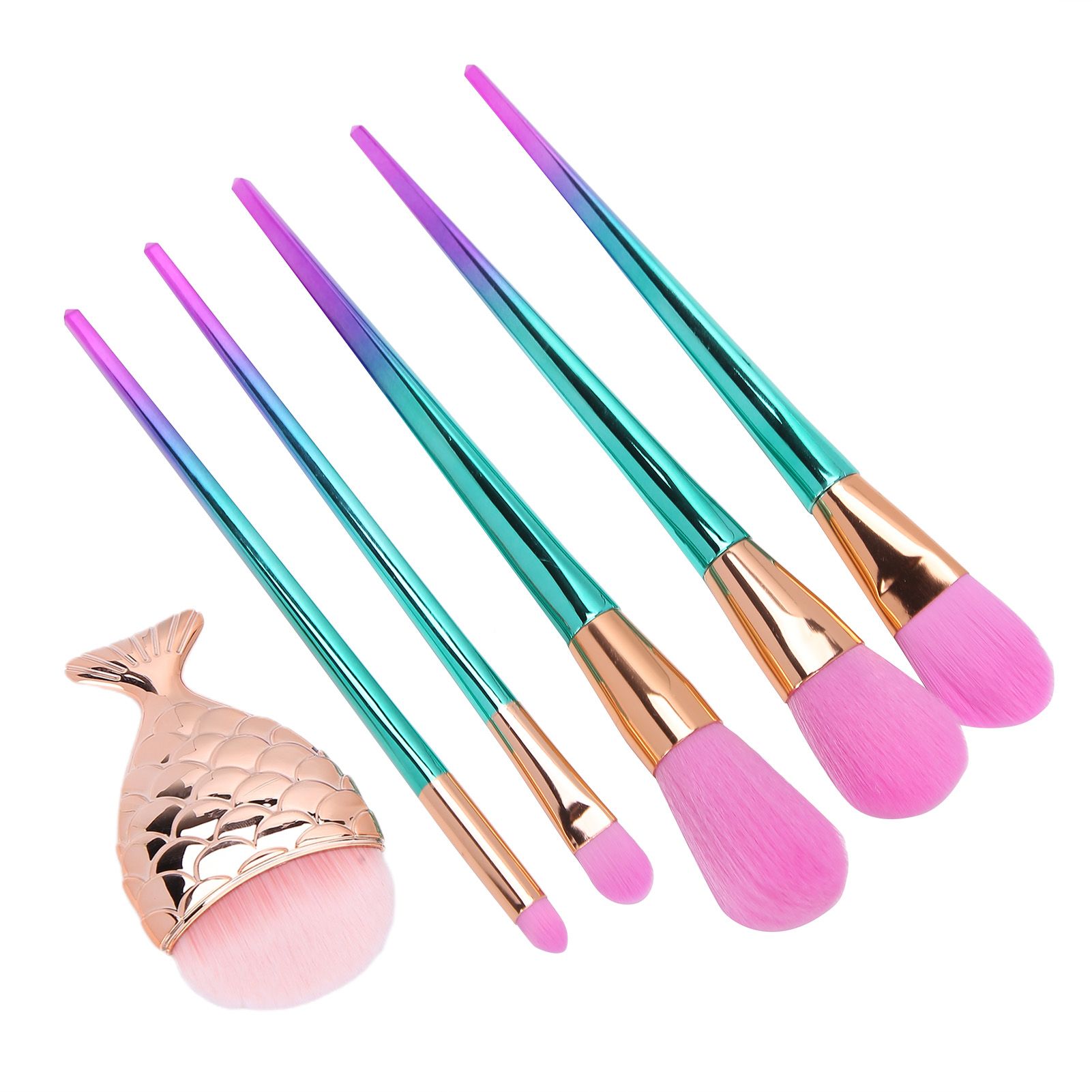 Qimeng La 6pcs Makeup Brushes Set Lips Wet Powder Eye Shadow Loose Blush Brush