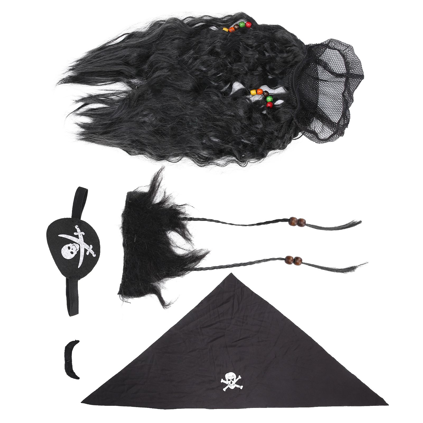 Fake Beard Plush Fabric False Facial Hair Props For Halloween Party