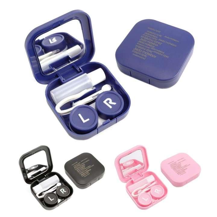 Contact Lens Travel Case Kid Set Storage Pocket Mirror Container Holder Box