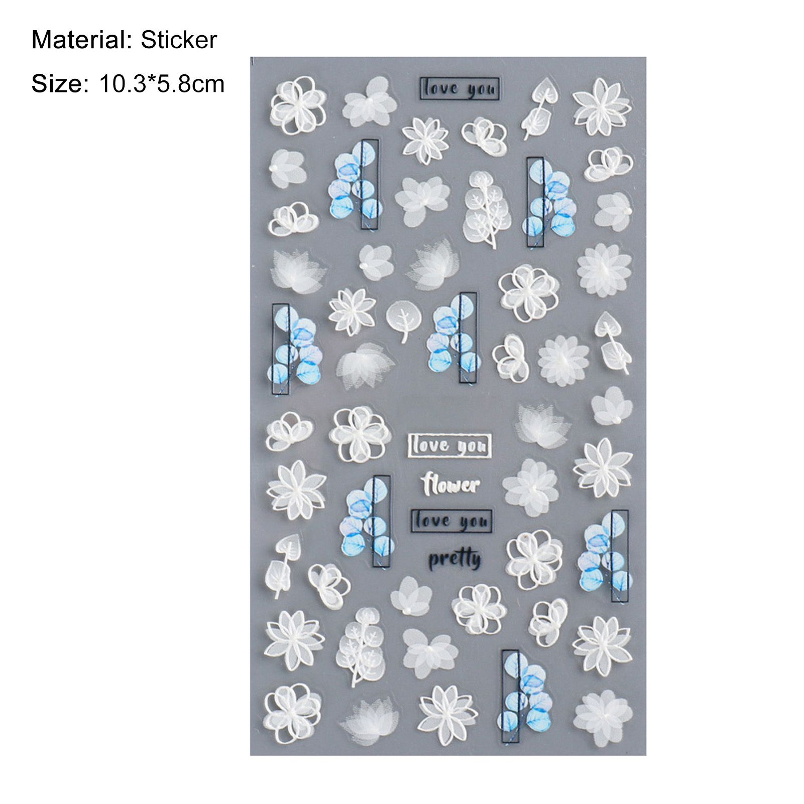 Nail Embossed Sticker Lace Flower Shape Back Glue Ultra Thin Engraved Natural Manicures Nail Decals Decorations for Female