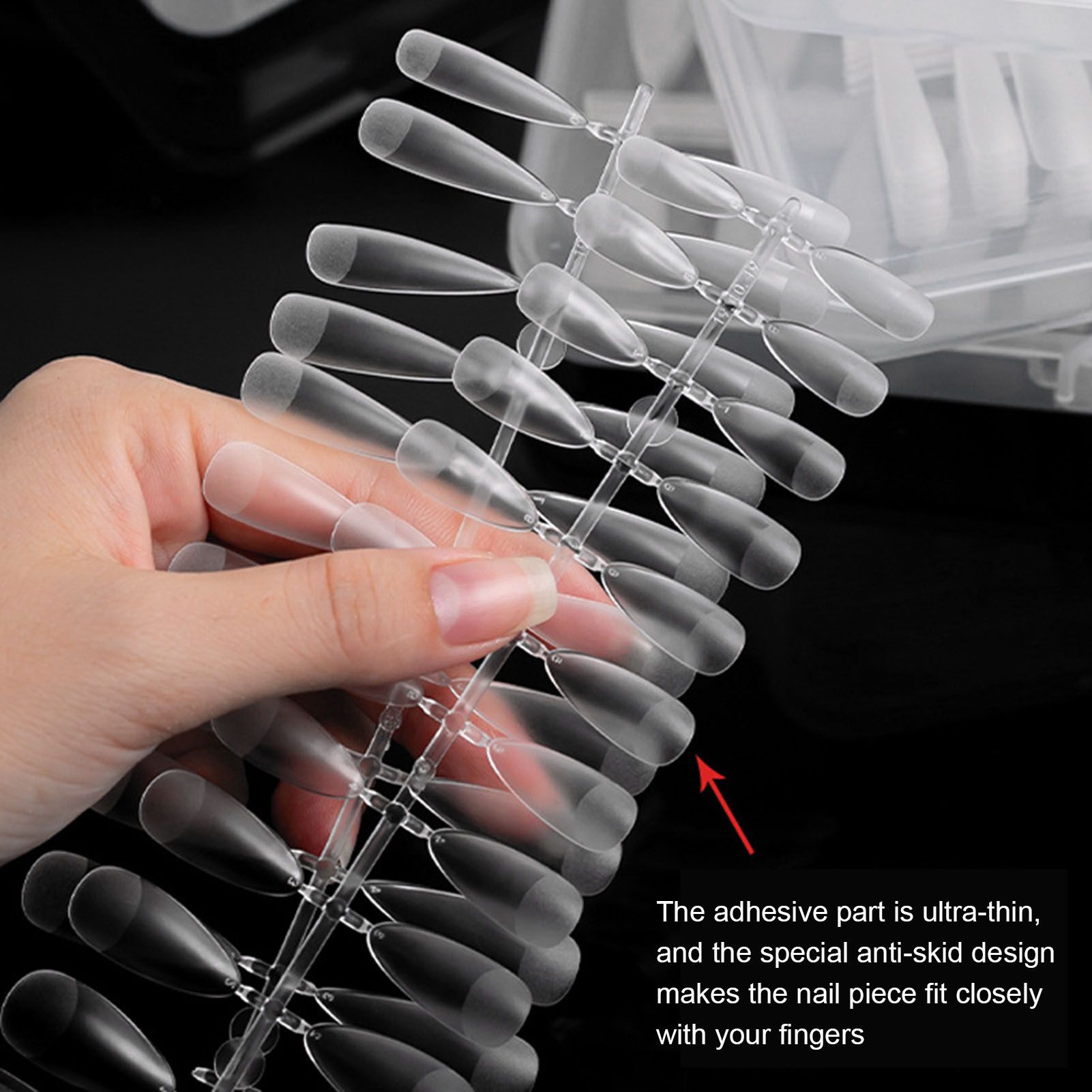 False Nails Polishing-Free Water Drop Fold Transparent Frosted Tip
