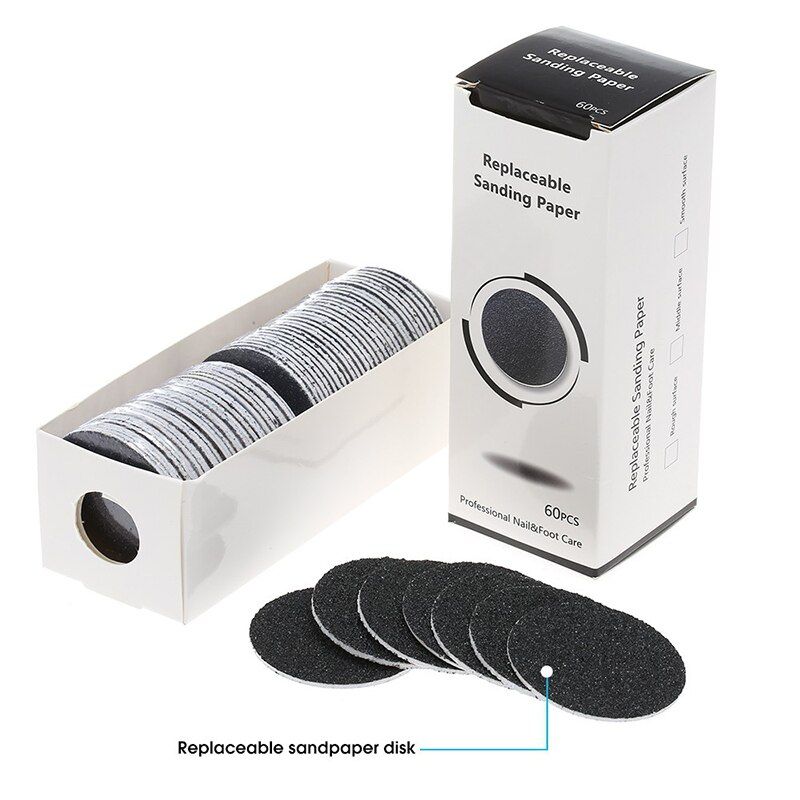 Replacement Foot callus Pedicure Paper 80 Grits 100 Gtits Sand Paper Disc Foot Care Dead Skin Cuticle Callus Remove Tool 60 Pcs