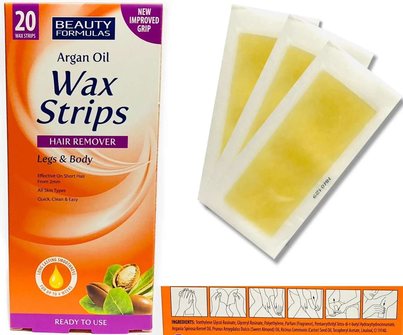 Body refreshment Spain product any time used unwanted hair removal wax strips used for Female- 20 wax strips