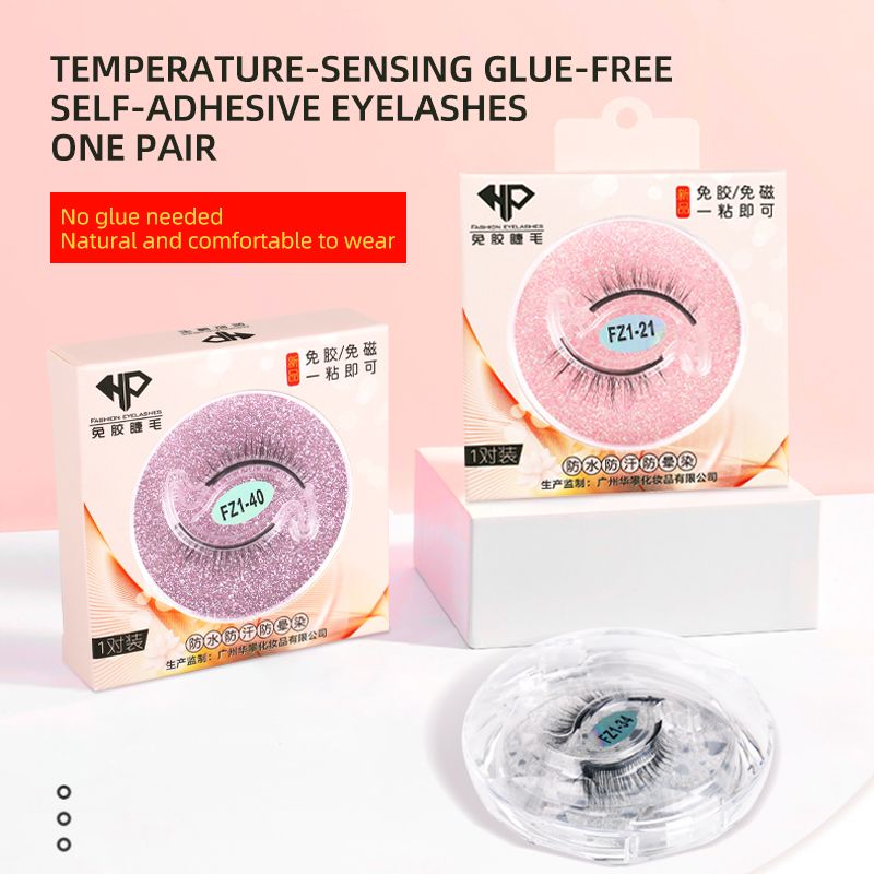 1 Pair_Self-adhesive false eyelashes without glue-ZZ-Natural 3D soft Lashes Fluffy Wispy False Eyelash