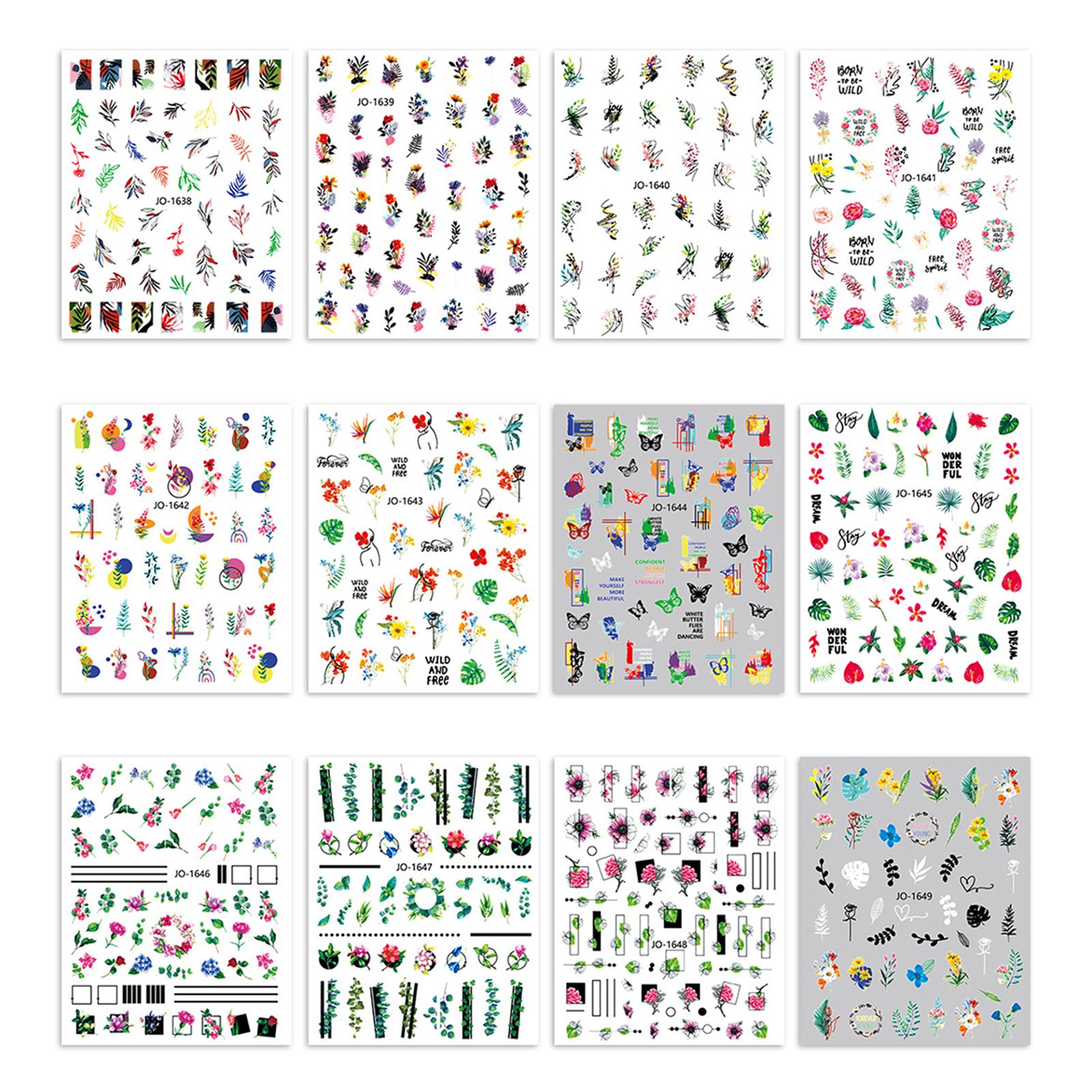 Nail Art Sticker Eye-catching Strong Stickiness Paper Colorful Fingernail Sticker DIY Nail Art Decoration for Girl