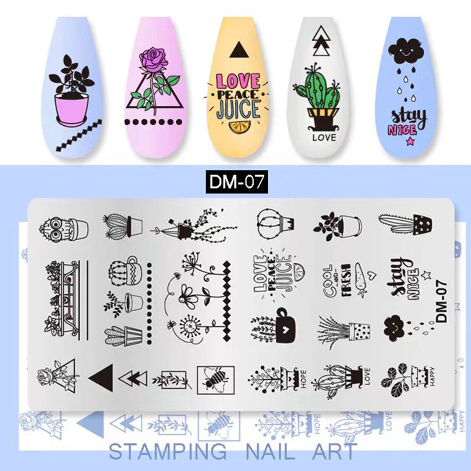 Nail Art Template Easily Clean Delicate Pattern DIY Nail Print Template