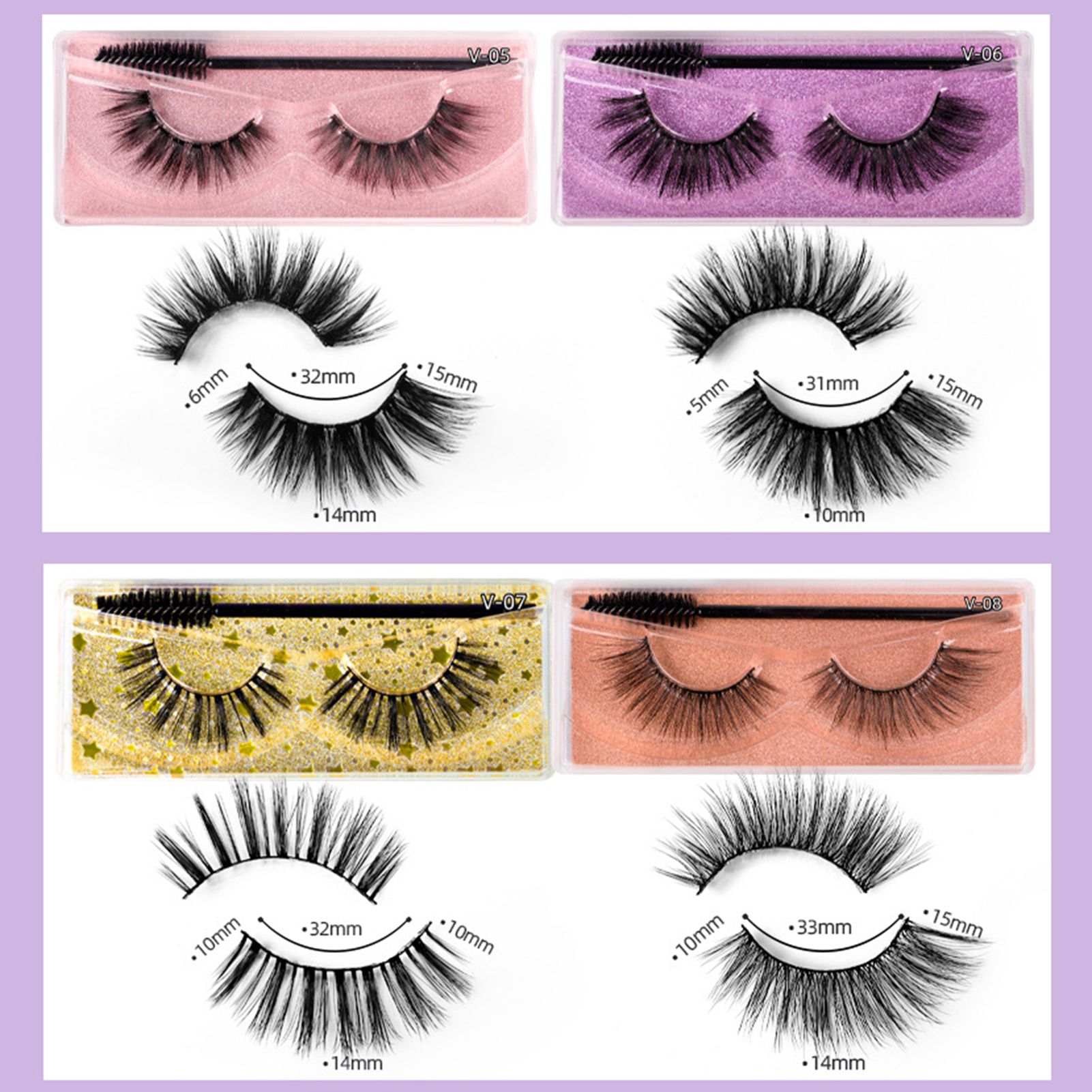 1 Set False Eyelash 3D Effect Good Ductility Curly Lady Handmade Extensions Artificial Eyelash for Girl