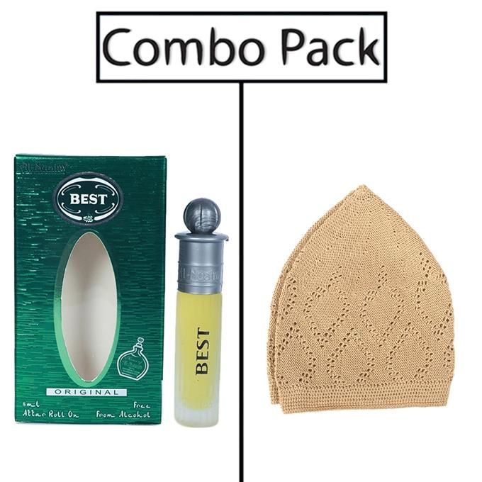 Combo of Mens Brown Tupi and Al-Nuaim Best Attar - 6ml