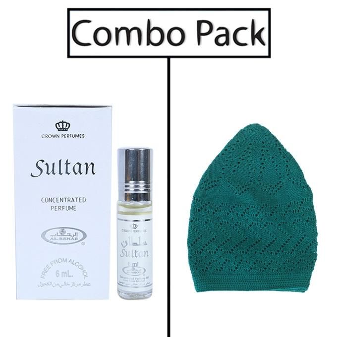 Combo of Al-Rehab Sultan Attar and Green Tupi