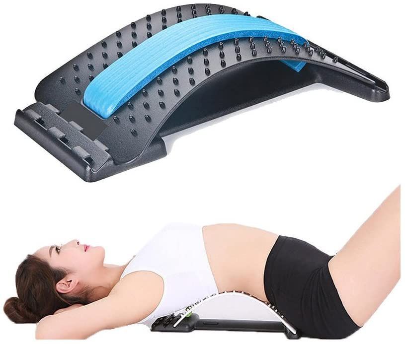 Back Stretcher, Lumbar Back Pain Relief Device, Multi-Level Back Massager Lumbar, Pain Relief for Herniated Disc, Sciatica, Scoliosis, Lower and Upper Back Stretcher Support