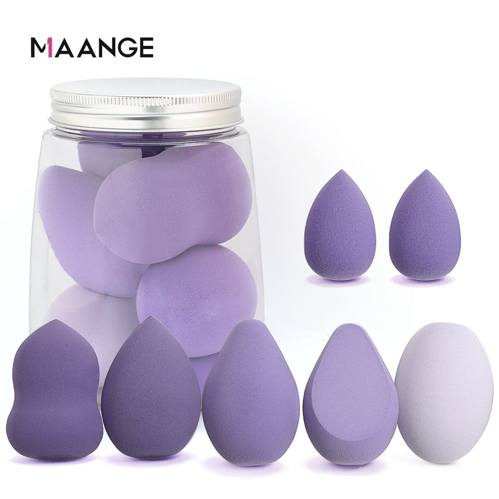 MAANGE 7pcs Makeup Sponge Set with Jar