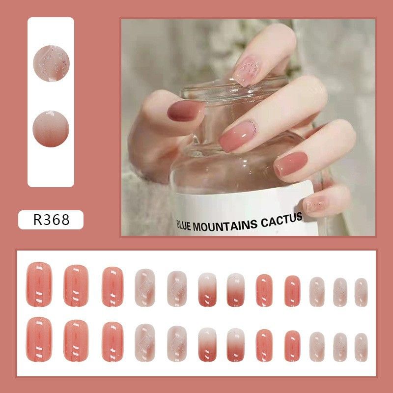 Menggh 24pcs With Glue Fake nails cute  pattern False nails With Design press on nails Artificial nails Full Cover water proof nail art