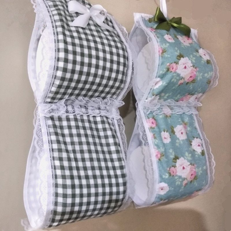 Pastoral Style Pure Cotton Lace Colorful Printed Cloth Hanging bag Toliet Roll Paper Storage Bag Bathroom Storage Bag