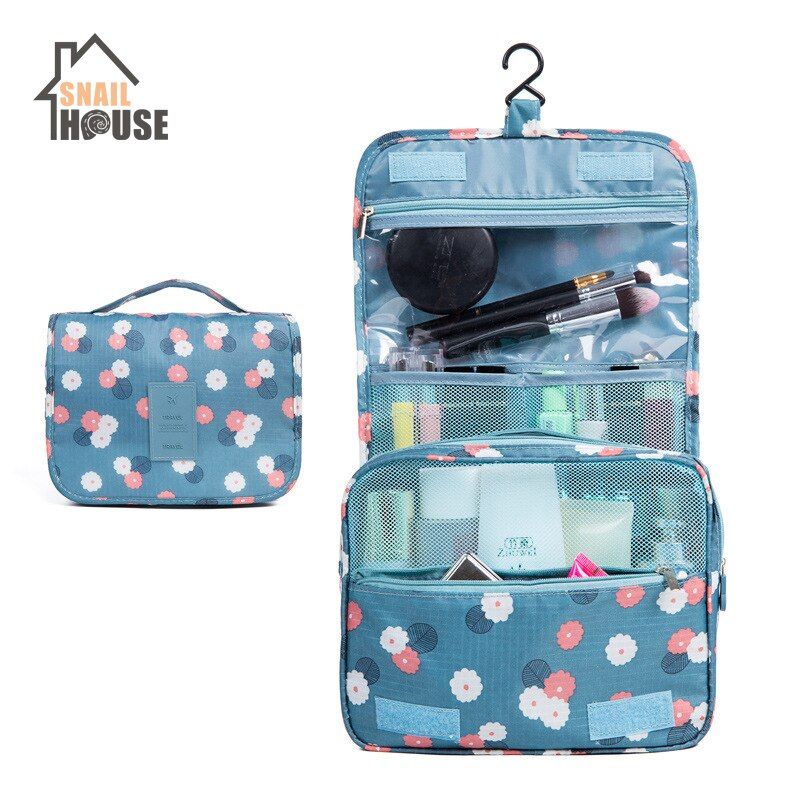 Snailhouse Korean Version Hook Wash Bag Printed Travel Accessories Bags Oxford Cloth Coetics Storage Bags Home Organizers