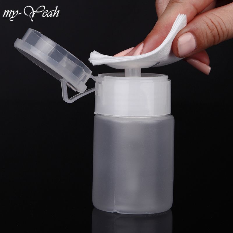 Monja 75/150ML Nail Art Mini Pump Dispenser Empty Bottle Acrylic Gel Polish Remover Cleaner Liquid Container Storage Small Pressure bottle