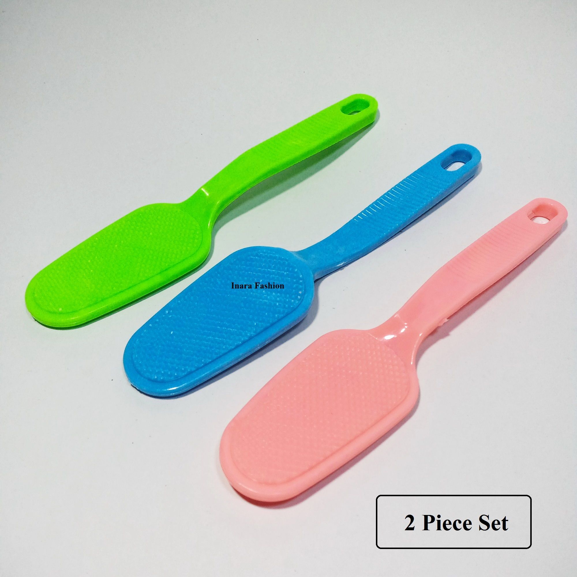 Foot Scrubber Double Sided Plastic Pedicure Tool-2 Piece Multicolor