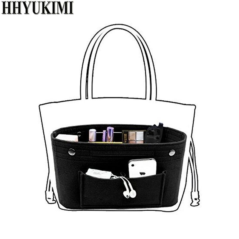 Felt Cloth Inner Bag Women Fashion Multi-pockets Storage bag in Handbag Coetic Organizer Luggage Bags Travel Organizer