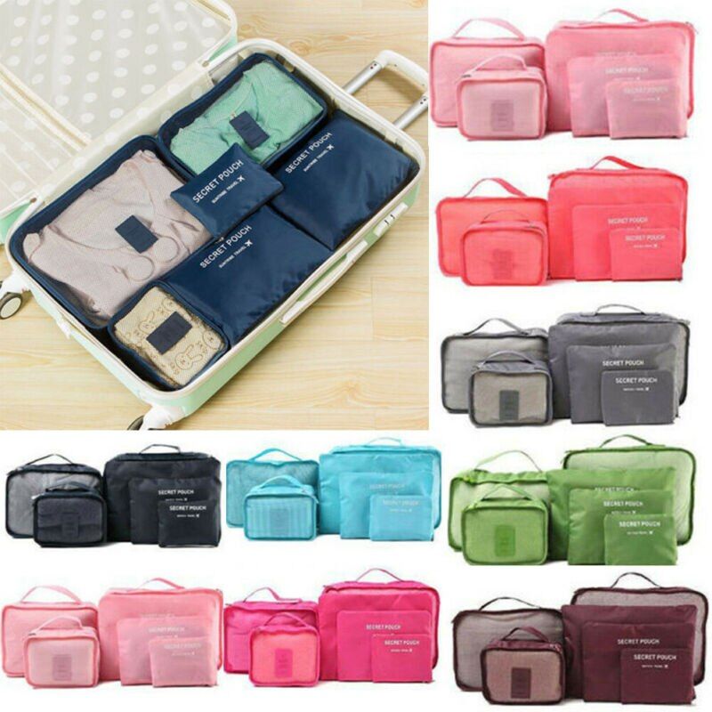 6Pcs/Set Clothes Luggage Packing Cube Organizer Suitcase Travel Home Storage Bag