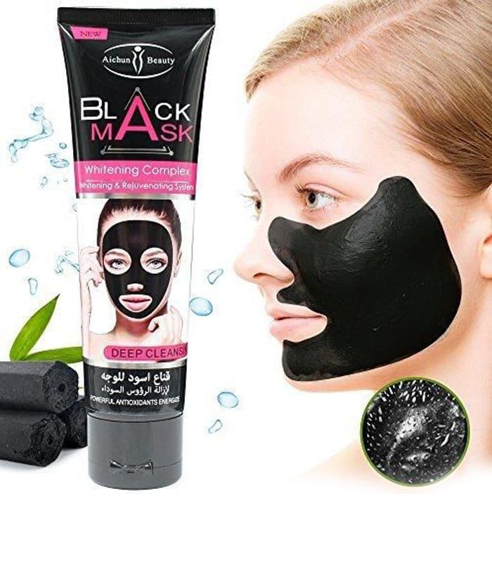 AICHUN BEAUTY Blackhead Facial Mask, Peel Off Mask,Blackhead Remover Black Mask Deep Clean Mask, Bamboo Charcoal Deep Cleansing Blackhead Remover Purifying Peel Black Mask 120ml