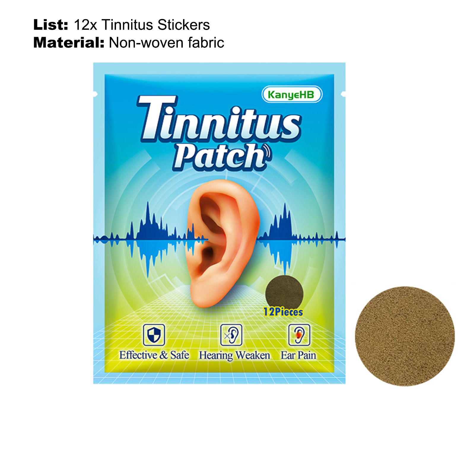 Tinnitus Sticker Easy to Carry Ear Pain Treatment Health Care Hearing Patches