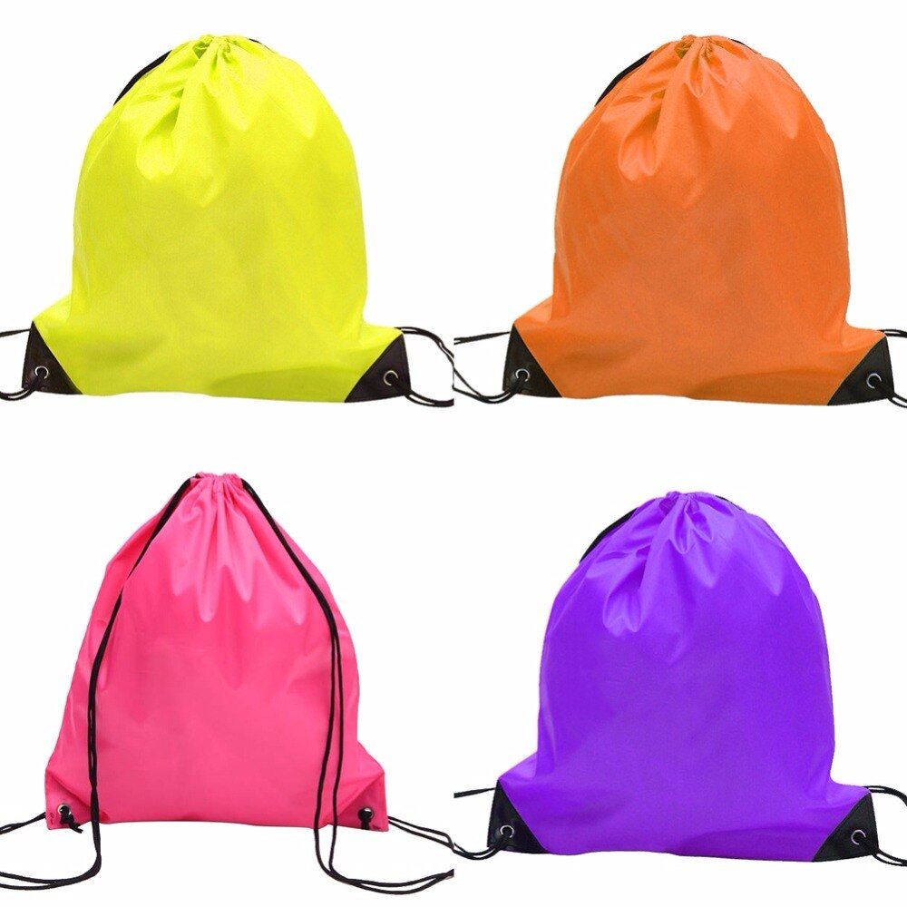 Portable School Sport Travel Bag Gym Swim Dance Shoes Backpack Bundle Nylon Drawstring Rope  Shoulder Storage Bags