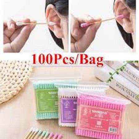 100 Peace Wooder Woody Cute Sutter Swab Applicator Q-Tip Double Handle Stri