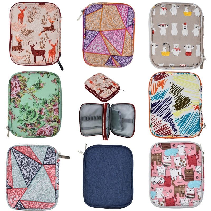 9 Styles Empty Crochet Hooks Pouch Storage Bag Knitting Kit Case Organizer Bag For Crochet Needles Scissors Ruler Sewing Kit Bag