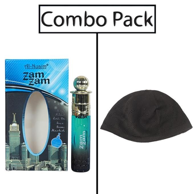 Combo of Mens Black Tupi and Zam Zam Attar - 8ml