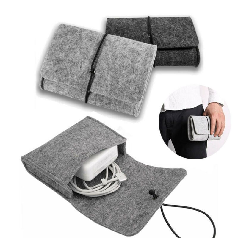 Charger Mouse Felt Sleeve Bag Pouch For Power Adapter Case Soft Bag Storage For Mac MacBook Air Pro Retina
