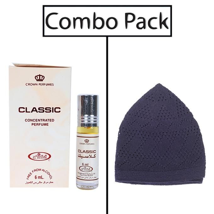Combo of Men's Nevy Blue Tupi and Classic Attar - 6ml