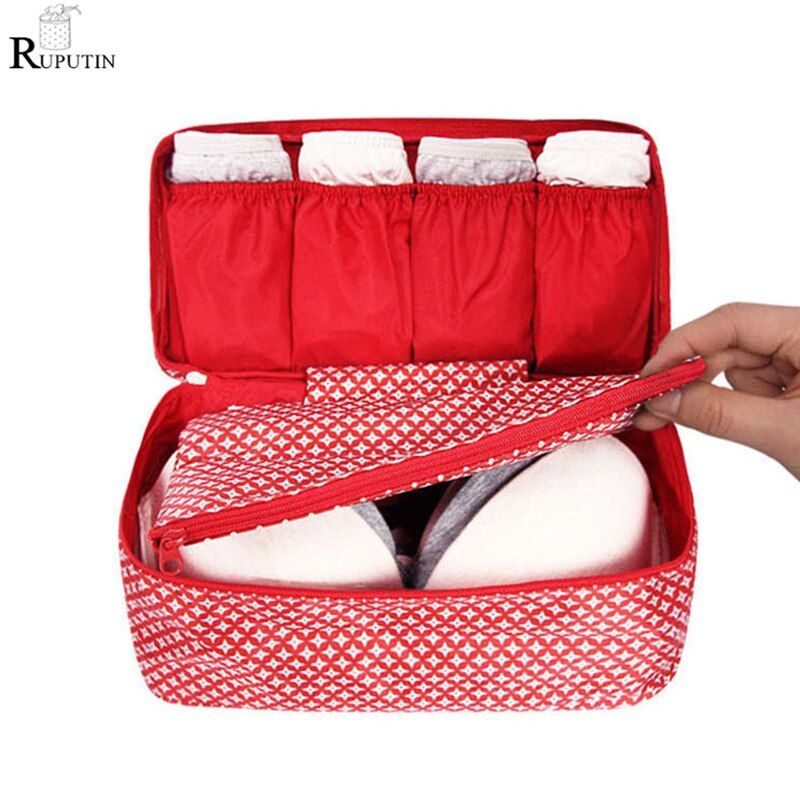 RUPUTIN Travel Coetic Daily Toiletries Storage Bags Underwear Bra Sock Bag Luggage Organizer For Lingerie Makeup Organizer Bag