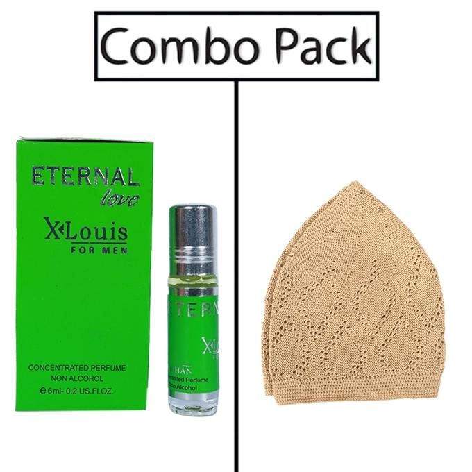 Combo of Men's Brown Tupi and AL REHAB Eternal Love Attar - 6ml