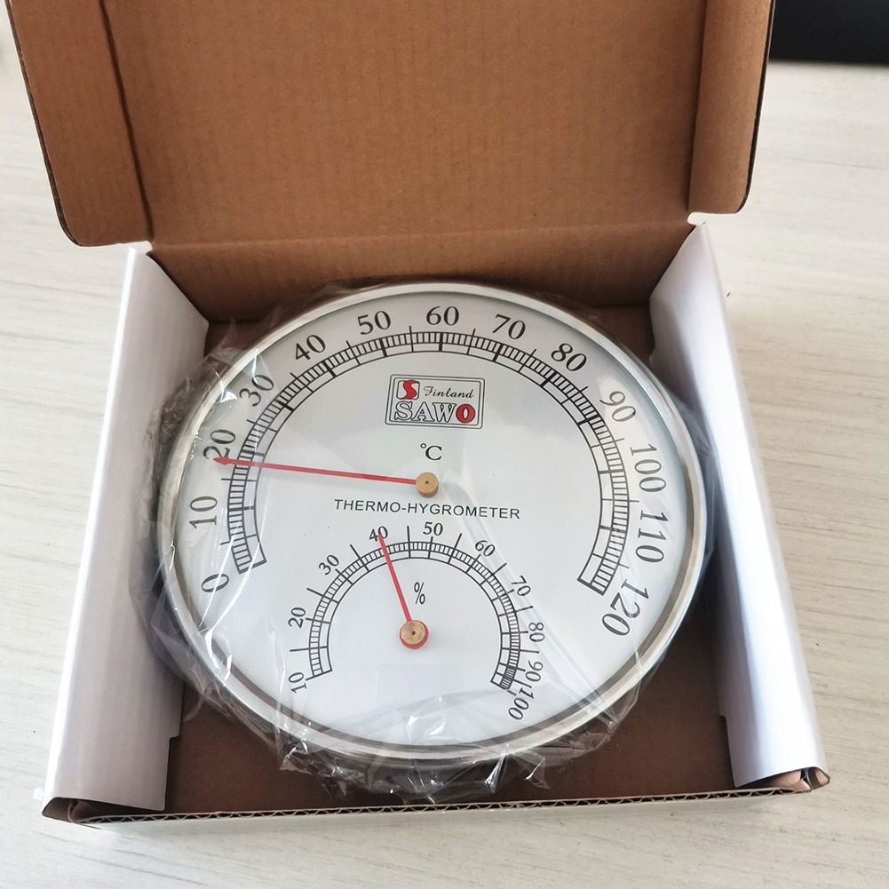 Stainless Steel Case Steam Sauna Thermometer Hygrometer Gauge Hygrothermographometer Indoor Convenient Sensor Humidity Meter