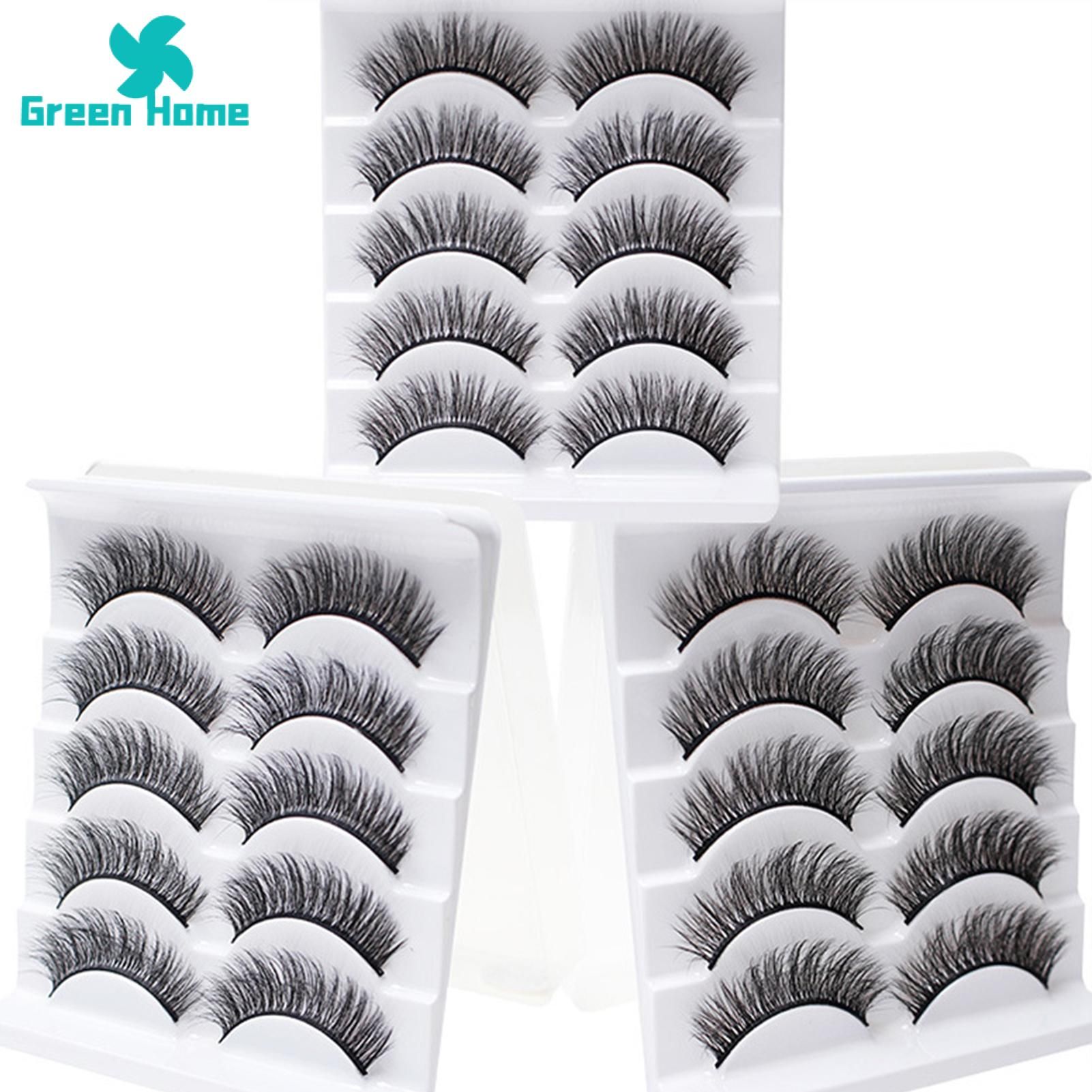 Green Home Artificial Eyelashes Reusable 3D Mink Lashes Curling Fake Eye Lashes Makeup Tool