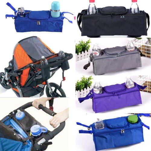 Oxford Fabric Pram Pushchair Stroller Baby Buggy Cup Bottle Drink Bag Organiser Holder Large Capacity Storage Bag