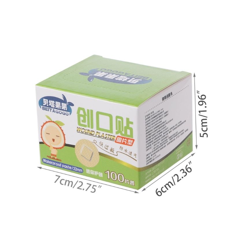 100 PCs Mini Round Disposable Medical Adhesive Bandage Band-aid Wound Plaster