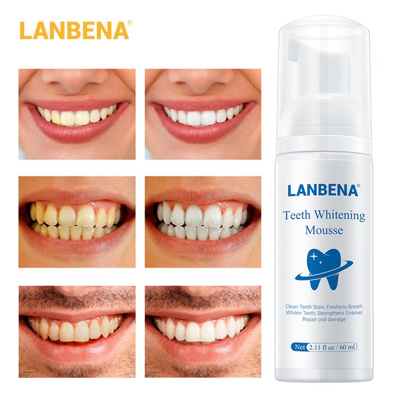 60ml Teeth Whitening Mousse Remove Stains Teeth Clean White Teeth Oral Toothpaste
