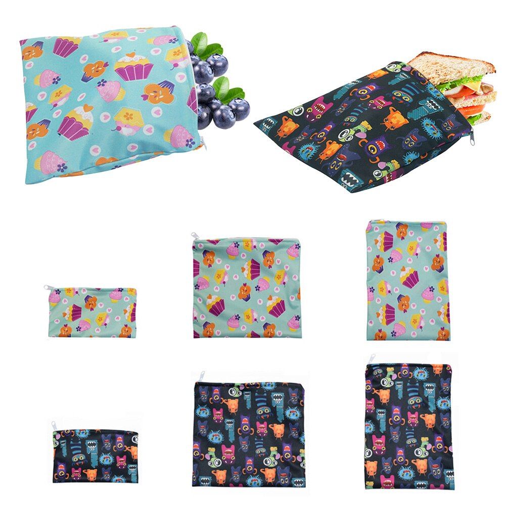 3PCS Reusable Snack Bags Sandwich Bread Waterproof Bag Eco-friendly Bag Heating Pastry Tools For Camping Travel Hiking