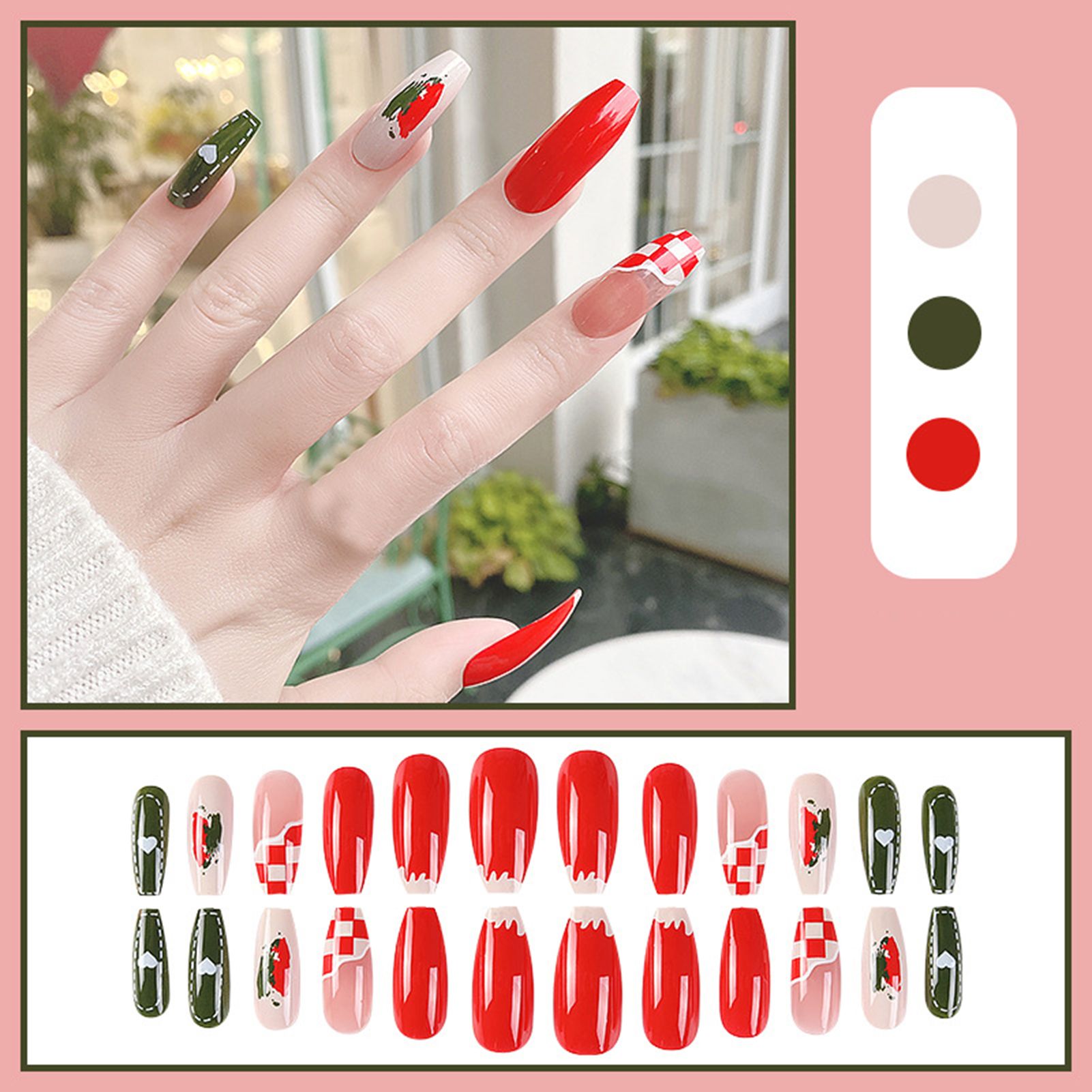 Fake Nail Patches Full Cover Fake Nail Tips Nail Art Adhesive Decals
