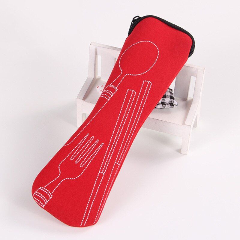1pcs Travel Packaging Travel Cutlery Bag Storage Box Tableware Portable Picnic Fork Spoon Bag for Camping Travel Party Organizer