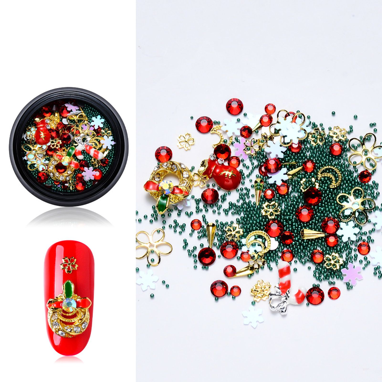 Mixed Nail Christmas Flake Fabulous 3D Effects Colors Christmas Series Nail Art Decoration for Manicure
