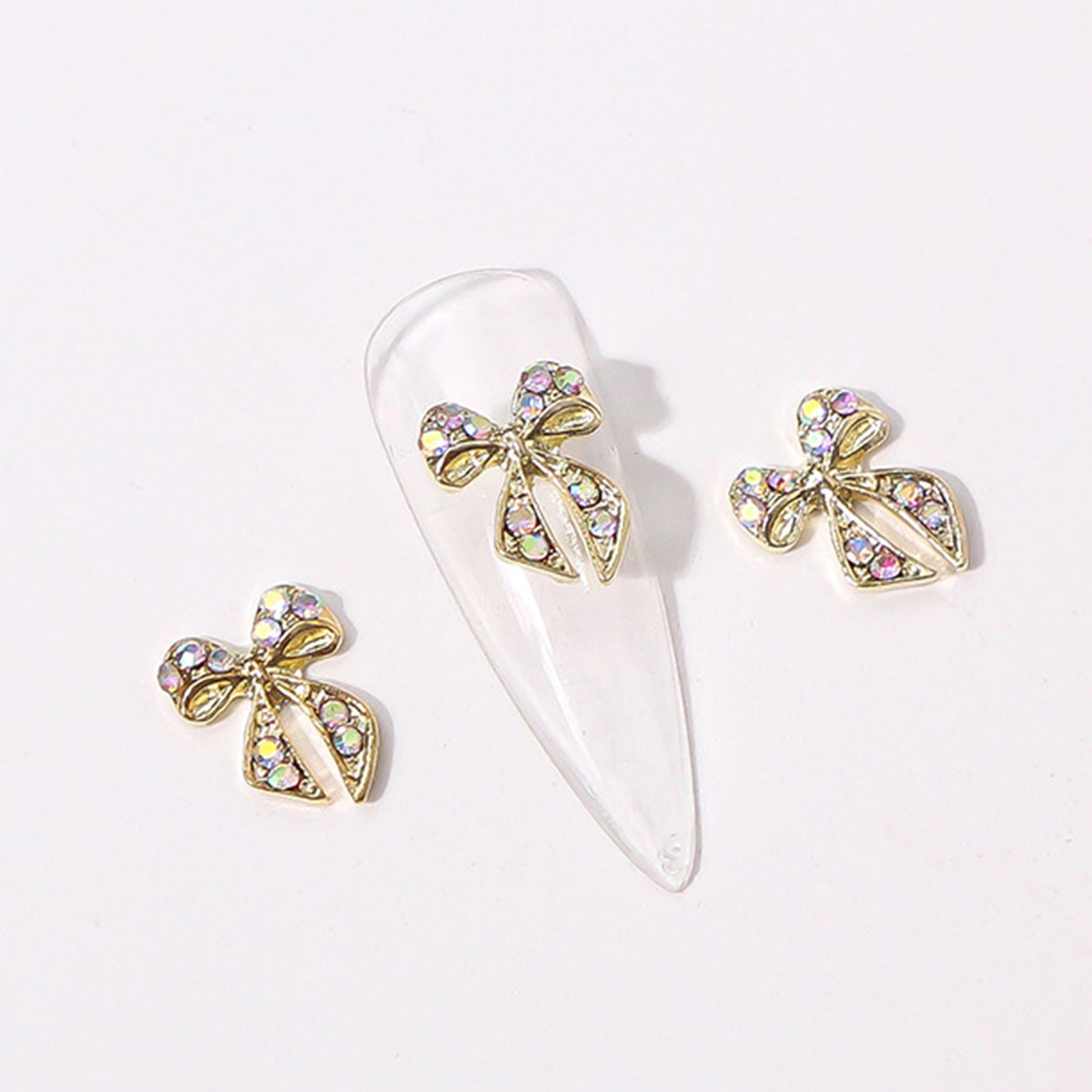 10Pcs Nail Rhinestones Bow-tie Heart Imitation Pearls Nail Art Design Accessories 3D Nail Manicure Craft Ornaments for DIY Crafts