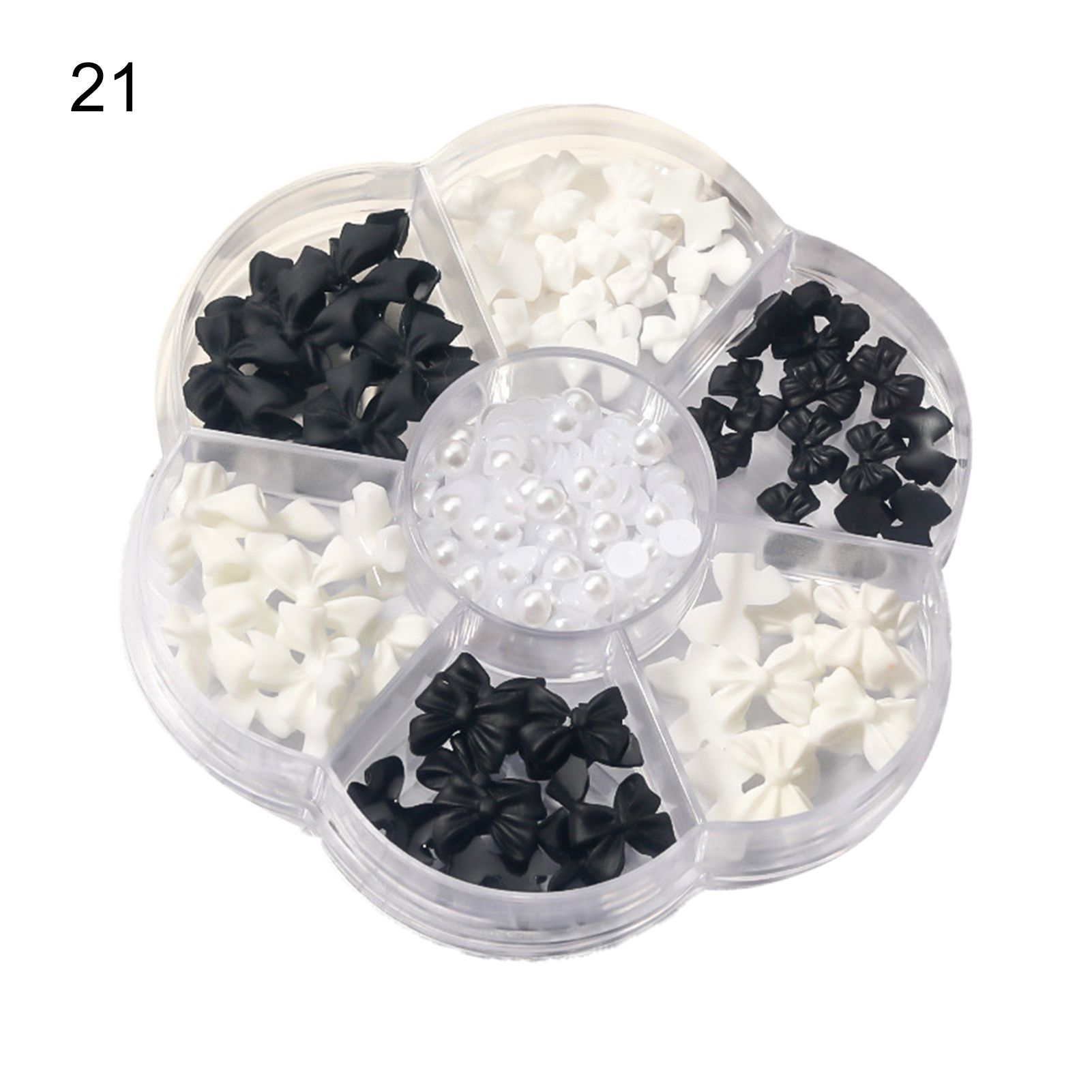 1 Box Nail Ornament 3D Effect Vivid Non-Drop Mixed Styles Rhinestone Bowknot Accessories for Female