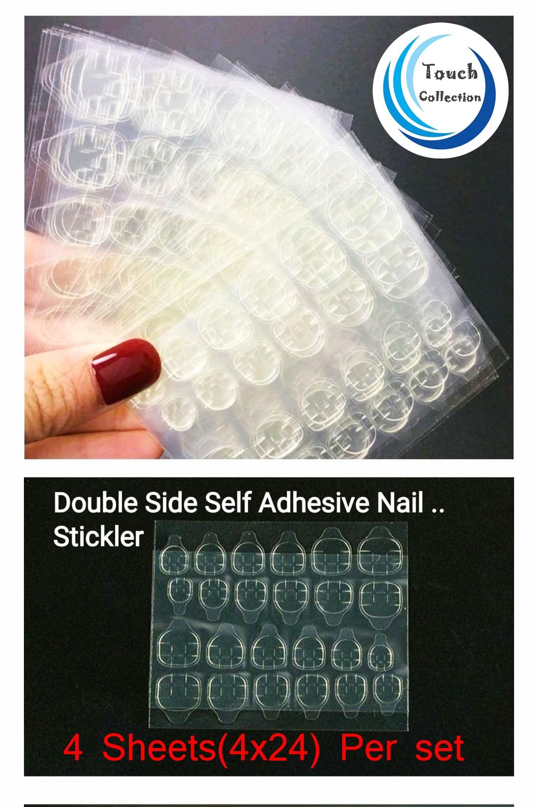 2 Sheet (2x24 pcs per Sheet) Double Side Adhesive Sticker for Fixing False Nail Art Design