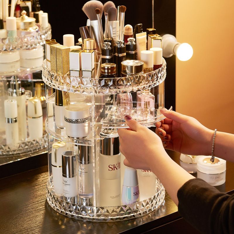 Cosmetics Organizer, Rotatable 360 degree Makeup Organizer, Makeup Kit For Women.