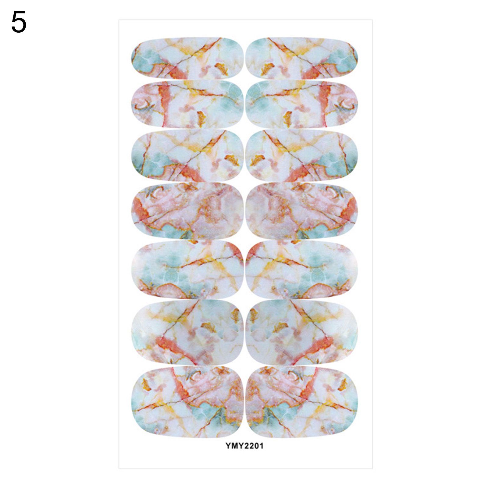 Manicure Decal Decorative Exquisite Glue-free Marble Blooming Manicure Sticker for Women