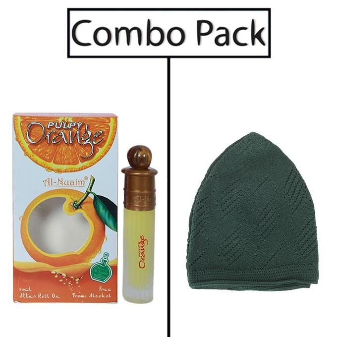Combo of Al- Nuaim Pulpy Orange Attar and Dark Green Tupi