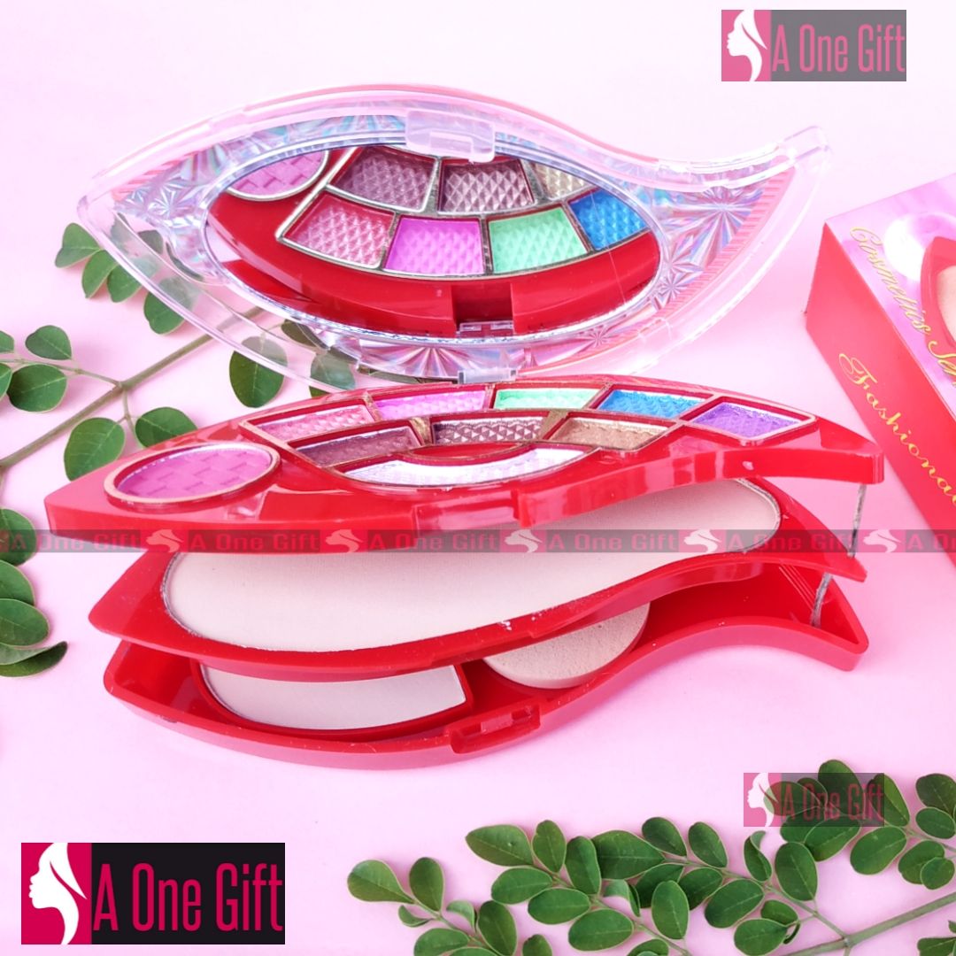 Romantic Flower 3 in1 Mini Size Makeup And Eyeshadow With Adjust Mirror For Girls - Mirror - Mirror