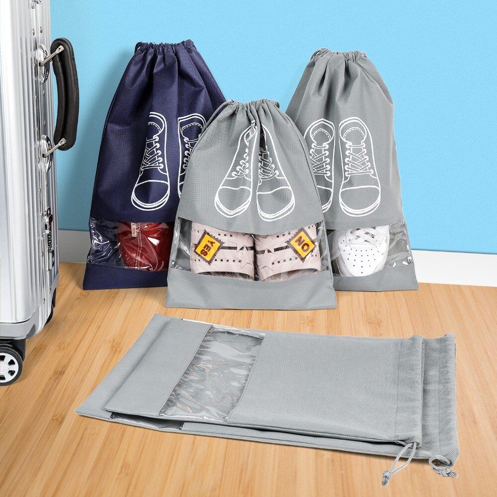 2 Sizes Waterproof Shoes Bag Travel Portable Shoe Storage Bag Organize Tote Drawstring Bag Dolap Organizer Non-Woven Organizador