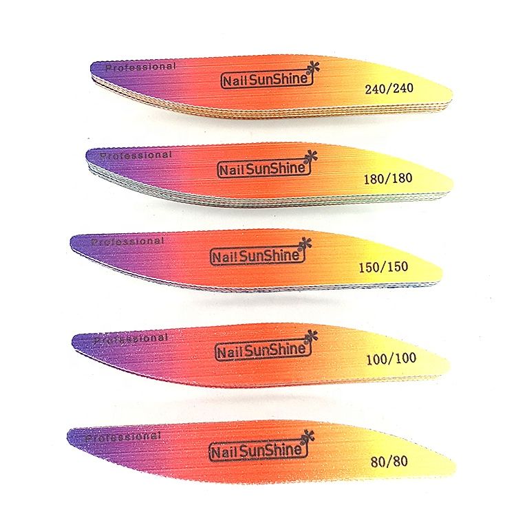 1 PC Oem Sunshine Custom Printed Mid-End Pure White Sand And Printed Half Moon Nail File Manicure Care